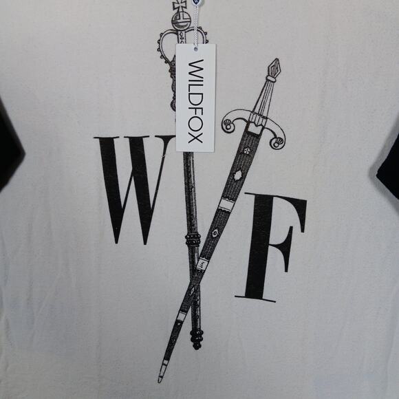 Wildfox Graphic Oversized Sweatshirt Size Small Black and White NWT - Picture 3 of 9